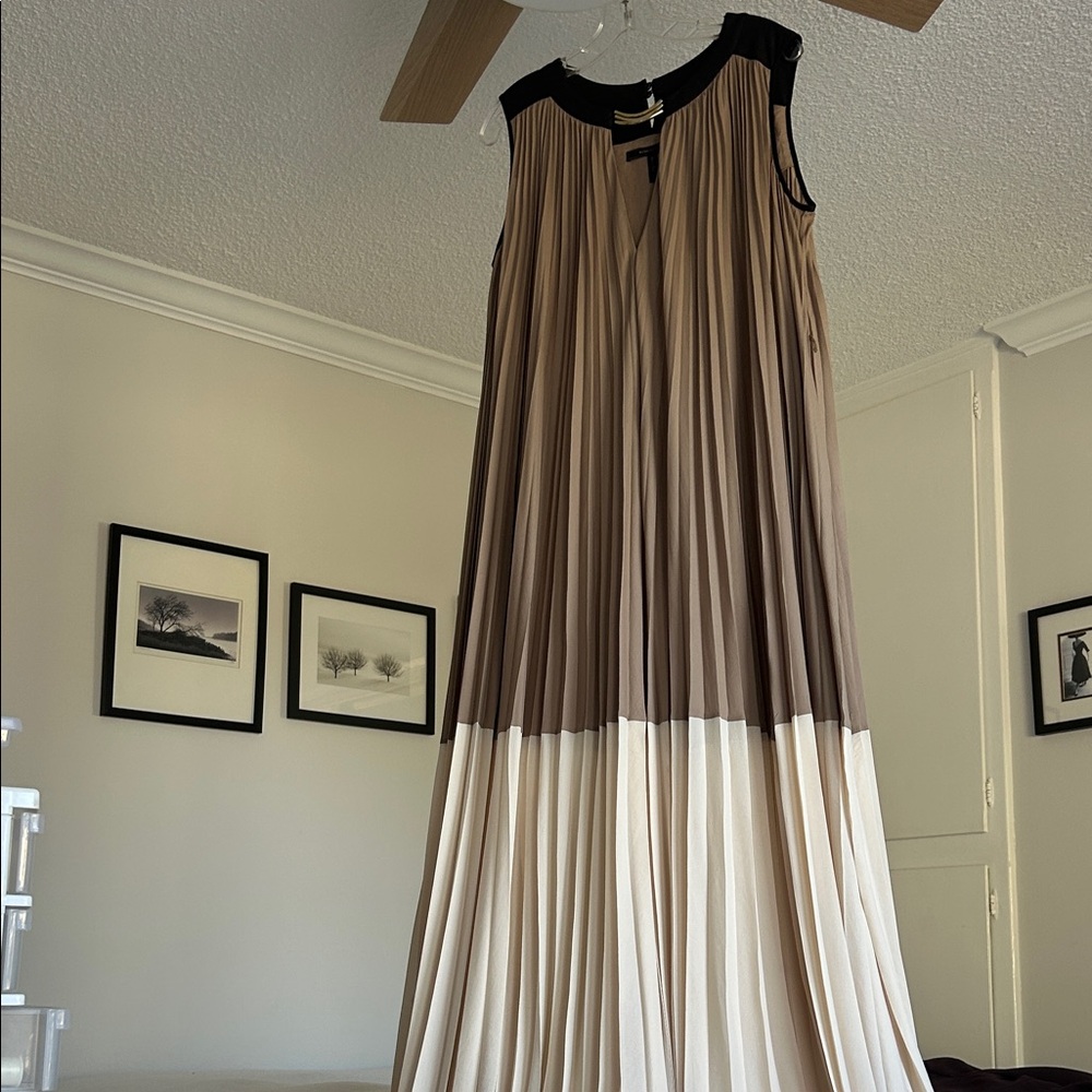 BCBGMaxAzria Brown and Cream Maxi Dress